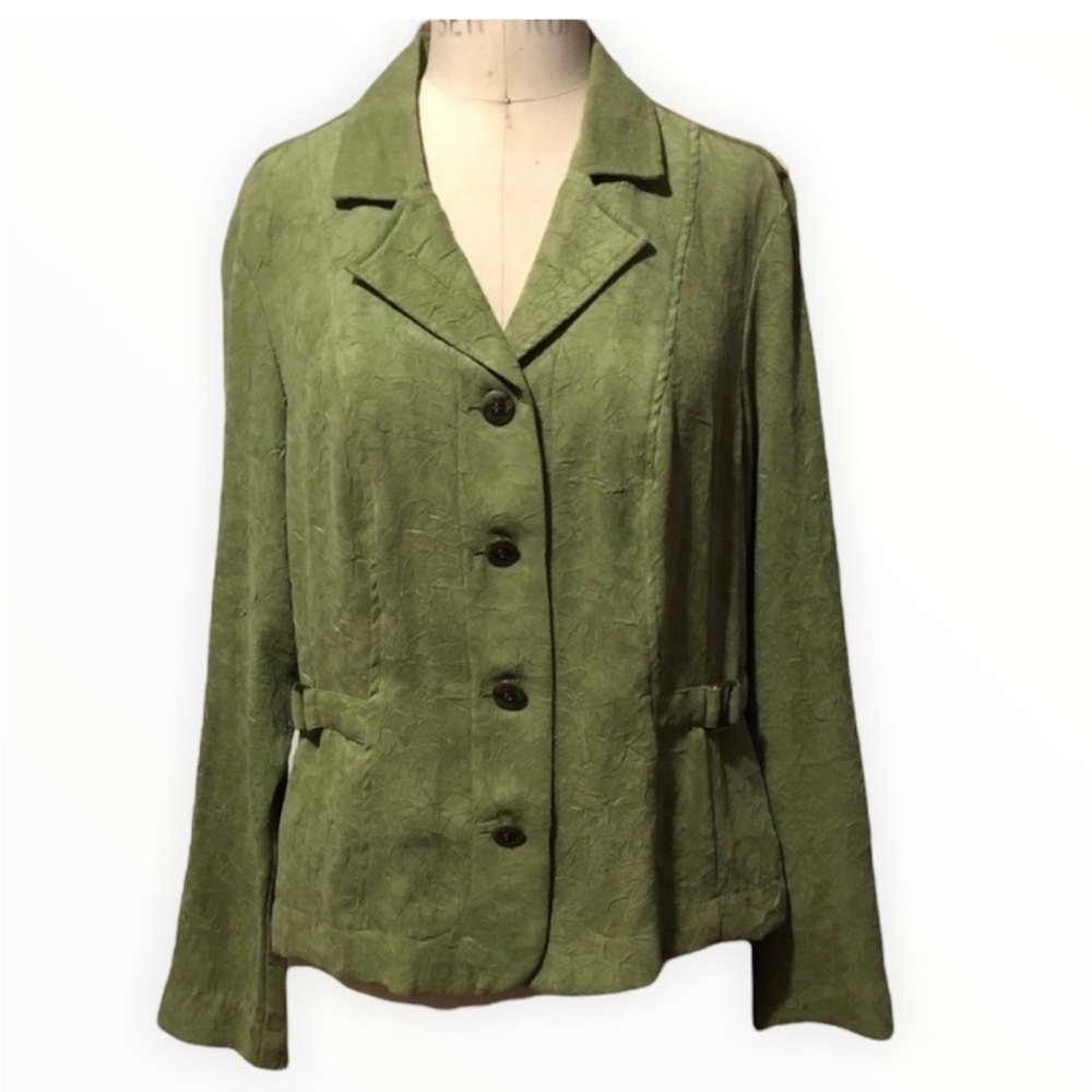 Requirements green suede jacket size L